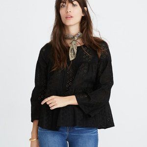 Madewell Black Eyelet Top - NWOT - M